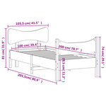 vidaXL Cadre de lit sans matelas cire marron 100x200cm bois pin massif