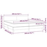 vidaXL Sommier à lattes de lit et matelas Noir 200x200 cm Velours