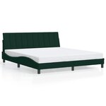vidaXL Cadre de lit sans matelas Hanko vert foncé 180x200 cm velours