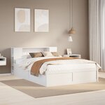 vidaXL Cadre de lit sans matelas blanc 135x190 cm bois de pin massif