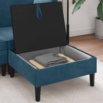 vidaXL Pouf avec Rangement Bleu Velours