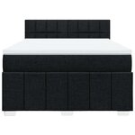 vidaXL Sommier à lattes de lit avec matelas Noir 140x190 cm Tissu