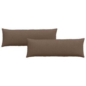 vidaXL Coussins de canapé 2 Pièces Marron 120 x 40 cm tissu