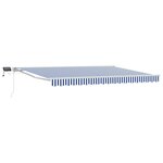 vidaXL Cadre de store manuel avec LEDs Bleu et Blanc 4 × 3 5 m