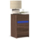 vidaXL Armoire de chevet et lumières LED chêne marron bois ingénierie
