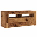 vidaXL Meuble TV avec lumières LED vieux bois bois d'ingénierie