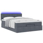 vidaXL Cadre de lit ottoman avec matelas gris foncé 140x200 cm velours