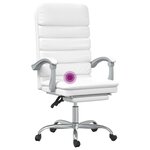 Fauteuil de massage inclinable de bureau informatique étude similicuir blanc 02_0025399