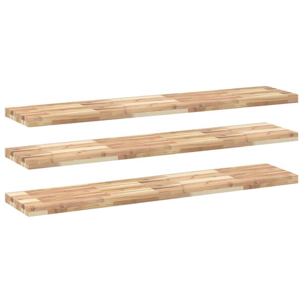 vidaXL Étagères flottantes 3 Pièces 120x30x4 cm acacia massif non traité