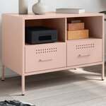 vidaXL Meuble TV rose 68x39x50 5 cm acier
