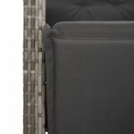 vidaXL Ensemble à manger de jardin et coussins 7 Pièces gris rotin
