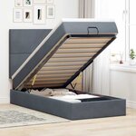 vidaXL Cadre de lit ottoman et matelas gris foncé 90x200 cm velours
