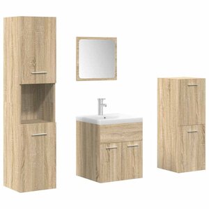 vidaXL Ensemble de meubles de salle de bain 5 Pièces chêne sonoma