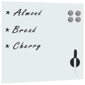 Tableau magnétique panneau écriture école maison bureau mural verre 50 x 50 cm blanc 02_0045507