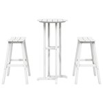 vidaXL Ensemble de bar de jardin 3 Pièces Blanc HDPE