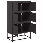 vidaXL Buffet noir 68 5x38 5x123 5 cm acier