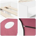 vidaXL Lit avec Tunnel 4 Pièces Blanc et rose Bois d'ingénierie