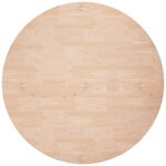 vidaXL Dessus de table rond Ø60x2 5 cm Bois de chêne massif non traité