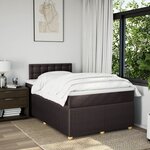vidaXL Sommier à lattes de lit et matelas marron foncé 120x190cm tissu