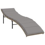 vidaXL Chaises longues lot de 2 avec table beige résine tressée
