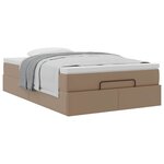 VidaXL Cadre de lit ottoman et matelas cappuccino 120x190cm similicuir