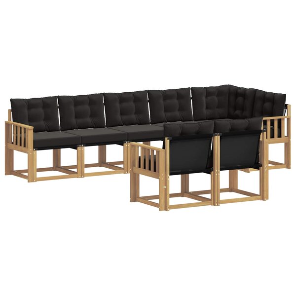 vidaXL Ensemble de canapés d'extérieur 8 pc Blanc et noir