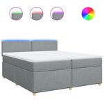 vidaXL Sommier à lattes de lit avec matelas Gris clair 200x200cm Tissu