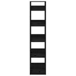 vidaXL Bibliothèque/Séparateur de pièce Noir 41x35x160 cm Pin massif