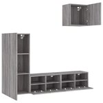 vidaXL Unités murales TV 4 Pièces sonoma gris bois d'ingénierie