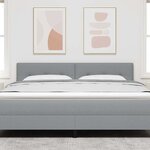 vidaXL Tête de lit LED avec tête de lit Gris clair 180 cm Polyester