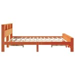 vidaXL Cadre de lit avec tête de lit Brun cire 200 x 200 cm Pin massif