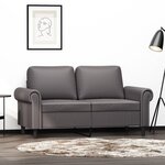 vidaXL Canapé à 2 places Gris 120 cm Similicuir