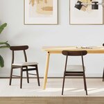 vidaXL Chaise de salle à manger 2 Pièces Marron foncé et lumière