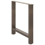 vidaXL Pieds de table à manger en acier naturel 2 pièces 70 x (72-73) cm Acier