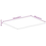 vidaXL Dessus de table 110x80x2 5cm bord vif bois massif manguier brut