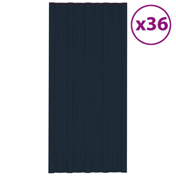 vidaXL Panneaux de toiture 36 Pièces Acier galvanisé Anthracite 100x45 cm
