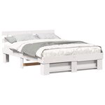 vidaXL Cadre de lit avec tête de lit Blanc 150 x 200 cm Pin massif