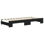 vidaXL Lit de jour avec gigogne et tiroirs sans matelas noir 80x200 cm