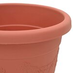 vidaXL Pot à fleurs rond 24 pc Rouge brique Ø 34 x 28 cm Plastique