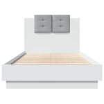 vidaXL Cadre de lit avec tête de lit et lumières LED blanc 90x190 cm