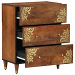 vidaXL Meuble de rangement 60x33x75 cm en Bois de Manguier