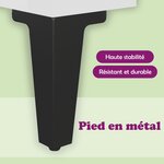 vidaXL Table de chevet avec pieds en métal blanc brillant 40x30x50 cm