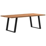 vidaXL Table à manger marron clair bois de chêne massif rectangulaire