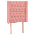 vidaXL Tête de lit avec oreilles Rose 83x16x118/128 cm Velours