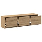 vidaXL Meuble TV avec LED Chêne artisanal 140x34x40 cm Bois d'ingénierie