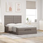 VidaXL Cadre de lit ottoman avec matelas taupe 140x200 cm tissu
