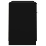 vidaXL Bureau avec armoire latérale Noir Bois d'ingénierie