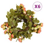 vidaXL Guirlandes de fleurs de Noël 6 Pièces rouge vif 215 cm
