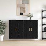 vidaXL Armoire Murale Montage mural 2 Pièces Chêne noir 69 5 x 34 x 90 cm
