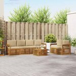 vidaXL Ensemble de canapés d'extérieur 7 pc Naturel et Beige